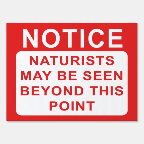 Naturists Warning Sign