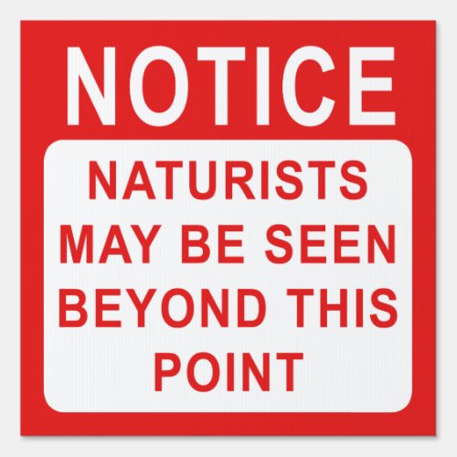 Naturists Warning Sign