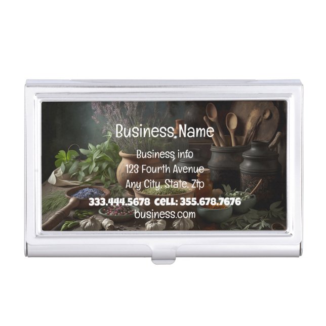 Naturopath Herbalist Healer Holistic Medicine  Business Card Case (Front)