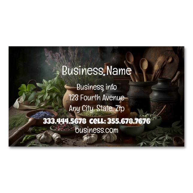 Naturopath Herbalist Healer Holistic Medicine  Business Card Magnet (Front)