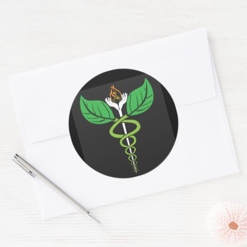 Naturopathic Doctor Caduceus Classic Round Sticker Zazzle