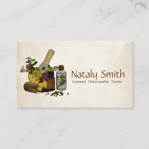 Naturopathic Medicine Illustration Business Card