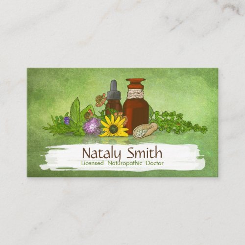 Naturopathic Medicine Illustration Business Card