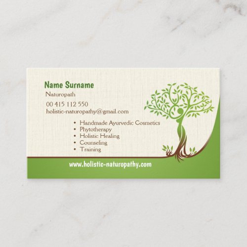 Naturopathy Holistic Healing Aroma therapy Appointment Card