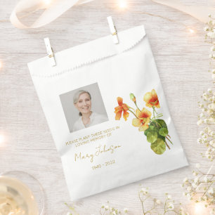 Naturtium Simple Photo Funeral Seed Favor Bag