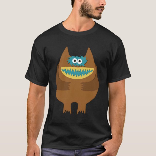 Nauga Stuffed Animal Monster Throwback T-Shirt (Front)