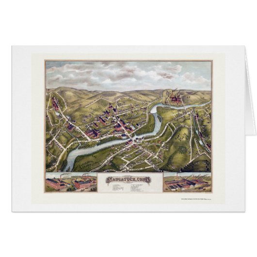 Naugatuck, CT Panoramic Map - 1877 Cards (Front Horizontal)