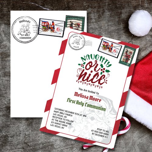Naught or nice Santas Letter North Pole Invitation