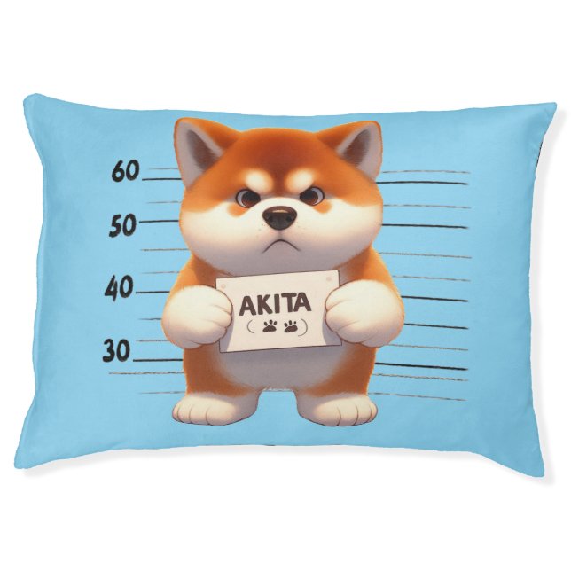 Naughty Akita  Pet Bed (Front)