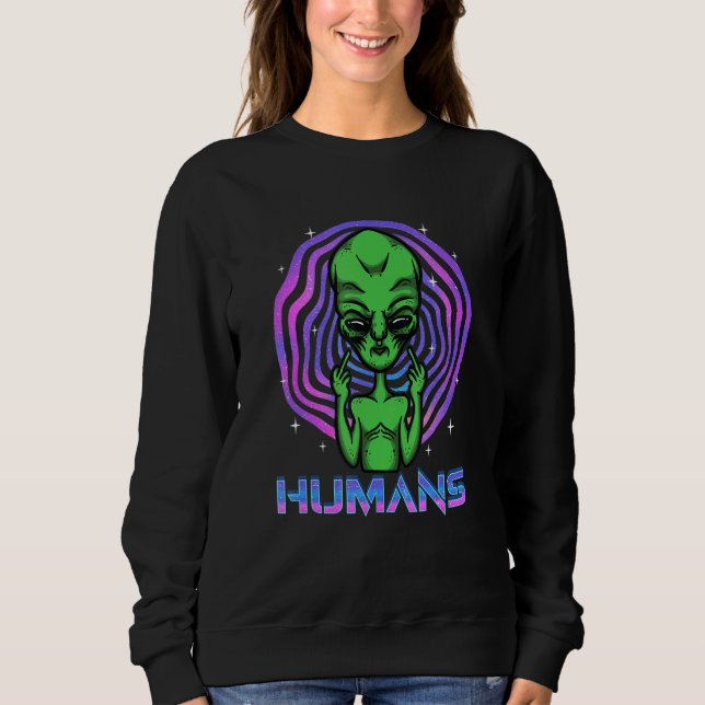 Naughty Alien Flipping The Bird Sweatshirt (Front)