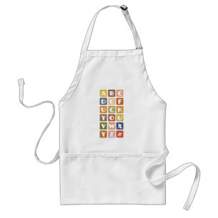 Naughty Alphabets apron – choose style & color