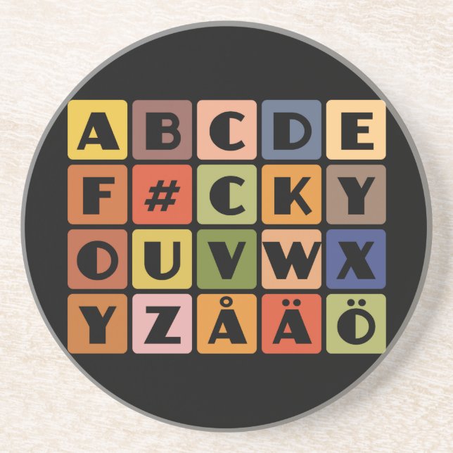 Naughty Alphabets coaster (Front)