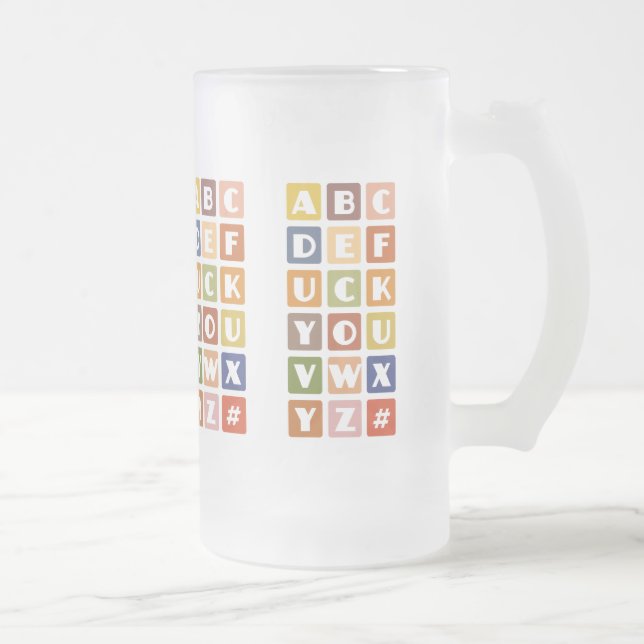 Naughty Alphabets mug – choose style & color (Right)