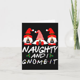 Naughty And I Gnome It Christmas Gnomes Funny Xmas Card