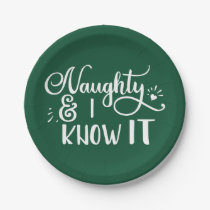 naughty and I know it Funny Christmas Paper Plates