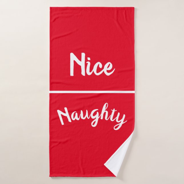 Naughty and Nice Christmas Bath Towel Set