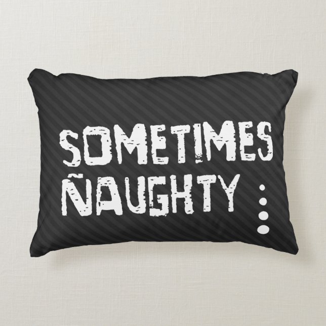 Naughty and Nice Christmas Typography Reversible Accent Pillow (Front)