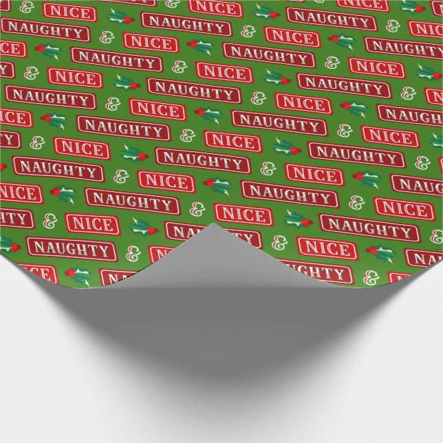 Naughty and Nice Christmas Wrapping Paper (Corner)