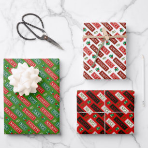 Naughty and Nice Christmas Wrapping Paper Sheets