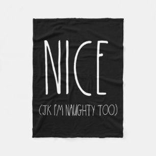 Naughty And Nice Couples Shirts For Christmas Jk N Fleece Blanket