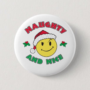 Naughty and Nice - Happy Face Button