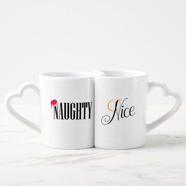 Naughty and Nice, Holiday Coffee Mug Set (Front Nesting)