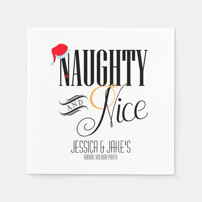 Naughty and Nice Holiday Paper Napkins (Front)