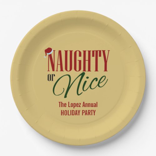 Naughty and Nice Holiday Paper Plates