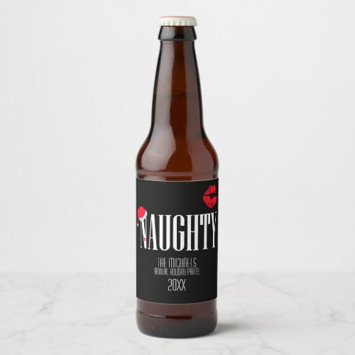 Naughty and Nice Holiday Party Beer Bottle Label
