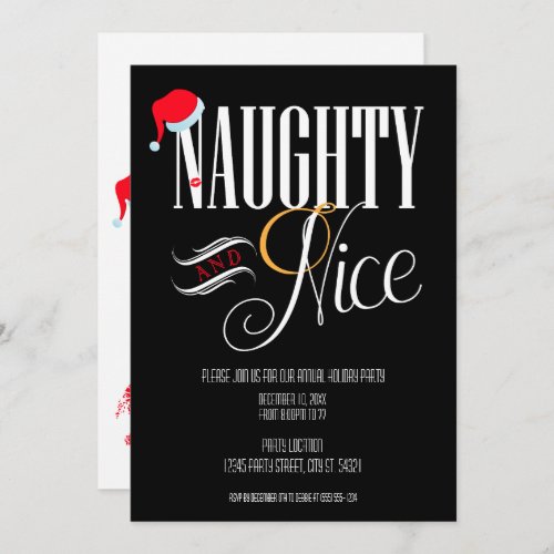 Naughty and Nice Holiday Party Invitations