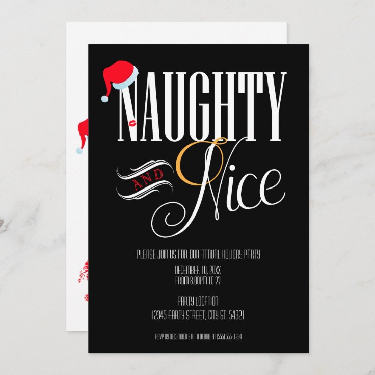 Naughty And Nice Holiday Party Invitations Zazzle 2217