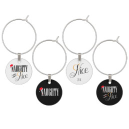 Naughty and Nice Holiday Party Wine Charm