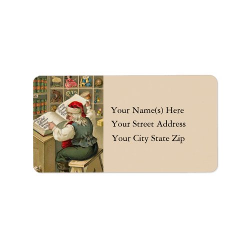 Naughty and Nice List Vintage Address Label