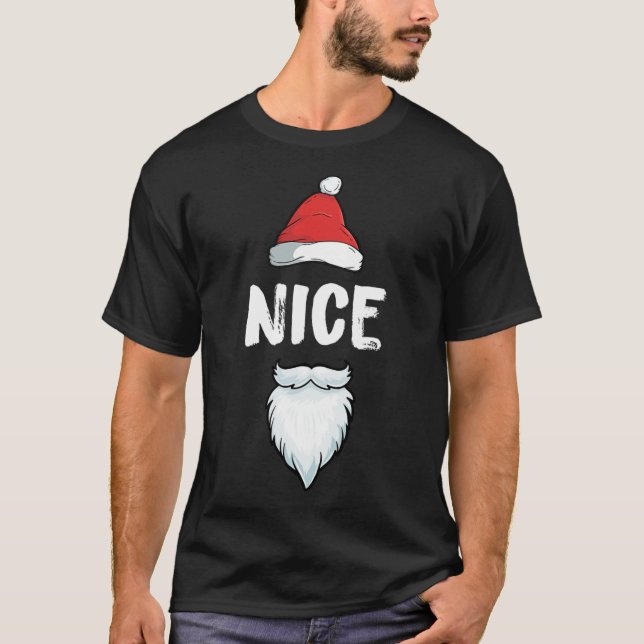 Naughty And Nice Matching Christmas Pajamas For Ki T-Shirt (Front)