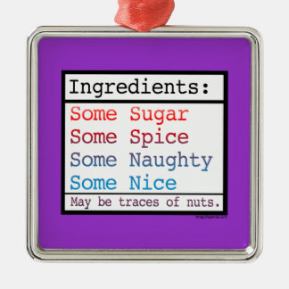 Naughty and Nice Metal Ornament