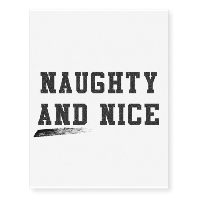Naughty and Nice Temporary Tattoos (Front)
