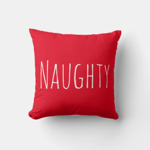 Naughty and Nice Throw Pillow