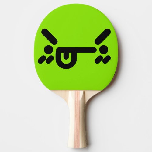 Naughty Angry Face Green Ping Pong Paddle