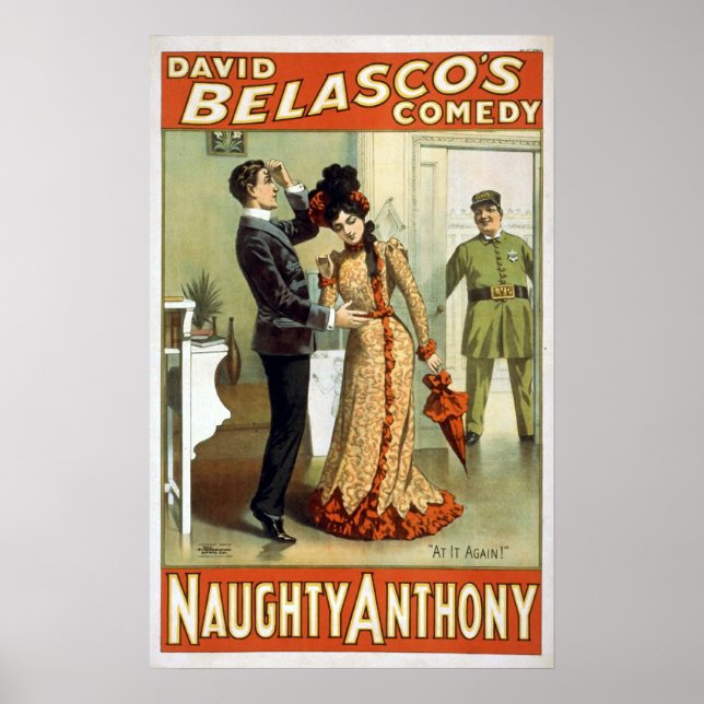 "Naughty Anthony" Vintage Theater Poster (Front)
