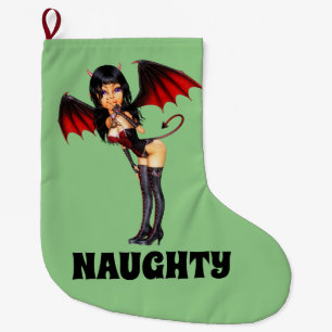 NAUGHTY BARE BUTT DEVIL GIRL CHRISTMAS STOCKINGS