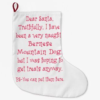 Naughty Bernese Mountain Dog Large Christmas Stocking