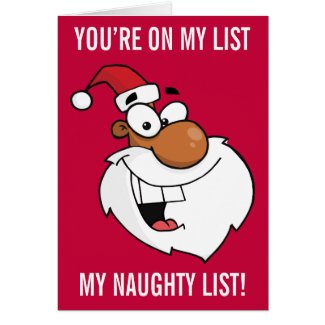 Naughty Black Santa is Making His List Cards