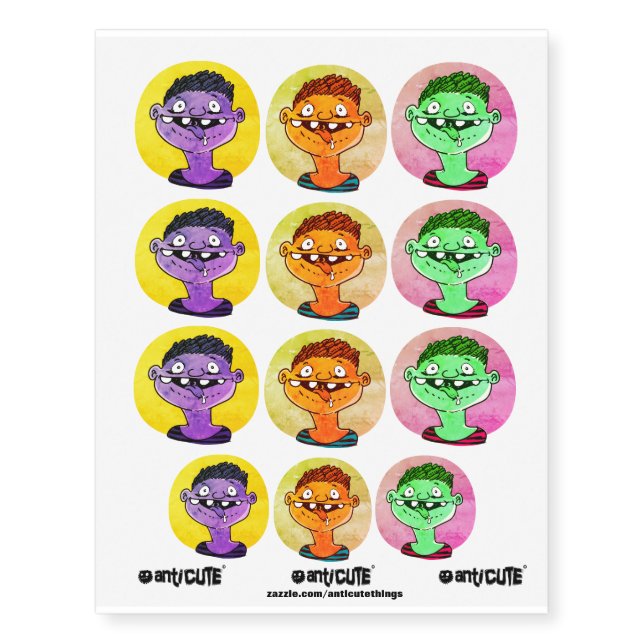 naughty boy funny cartoon temporary tattoos (Front)