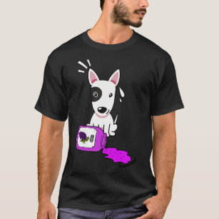 Naughty Bull Terrier Spills a jar of grape jam T-Shirt