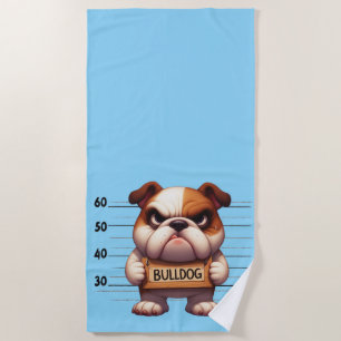 Naughty Bulldog Beach Towel