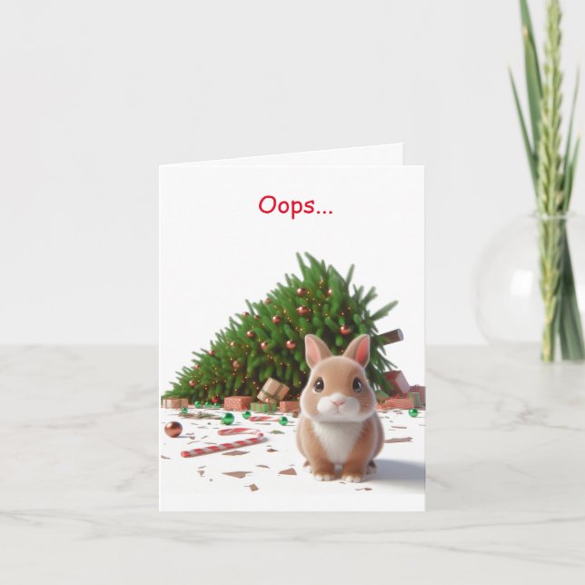 Naughty Bunny Christmas Card (Front)