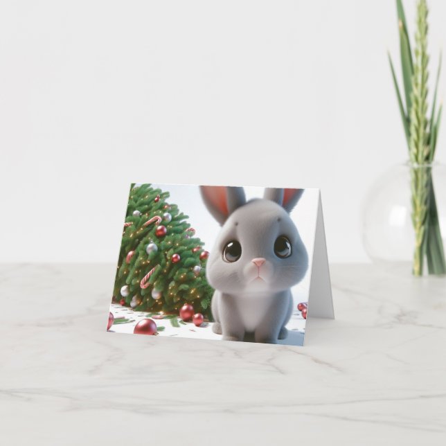 Naughty Bunny Christmas Card (Front)