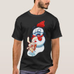 Naughty bunny stealing the carrot nose of a Christ T-Shirt