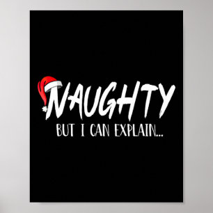 Naughty But I Can Explain Funny Christmas Couples Poster