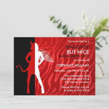 Naughty But Nice Bachelorette Part Invitation by SocialiteDesigns at Zazzle